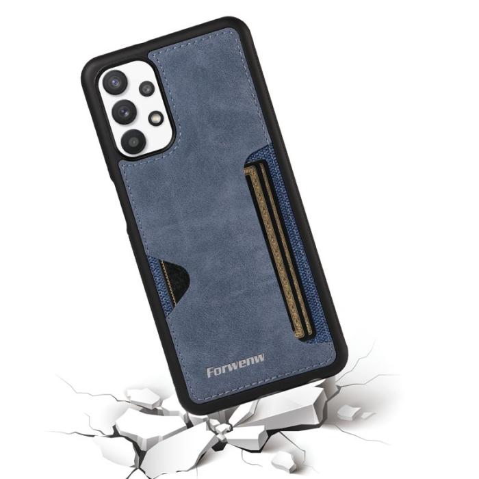 FORWENW - FORWENW F5 Samsung Galaxy A53 5G Fodral Äkta läder - Blå