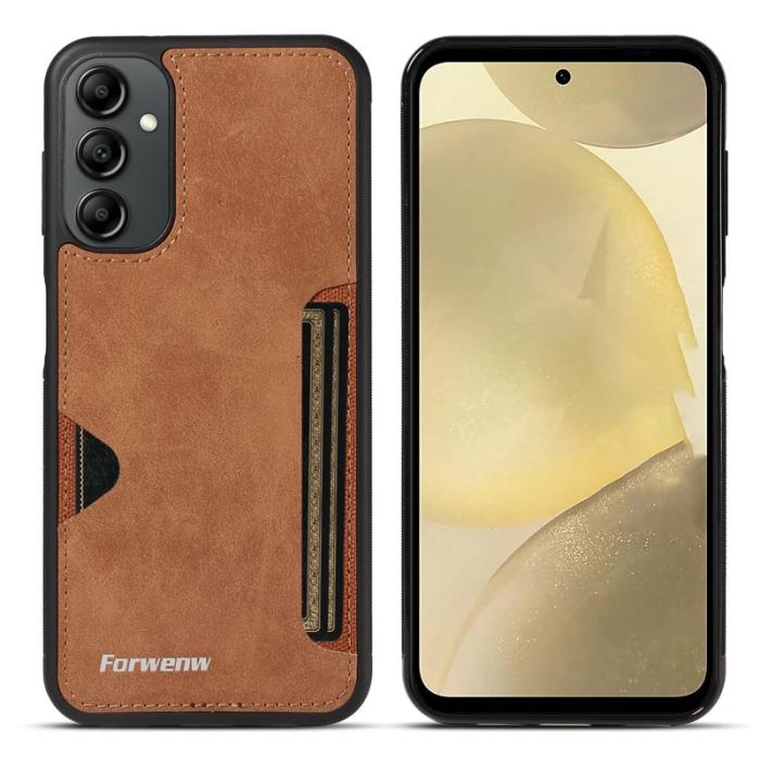 FORWENW - FORWENW F5 Samsung Galaxy S24+ Fodral Äkta läder - Brun
