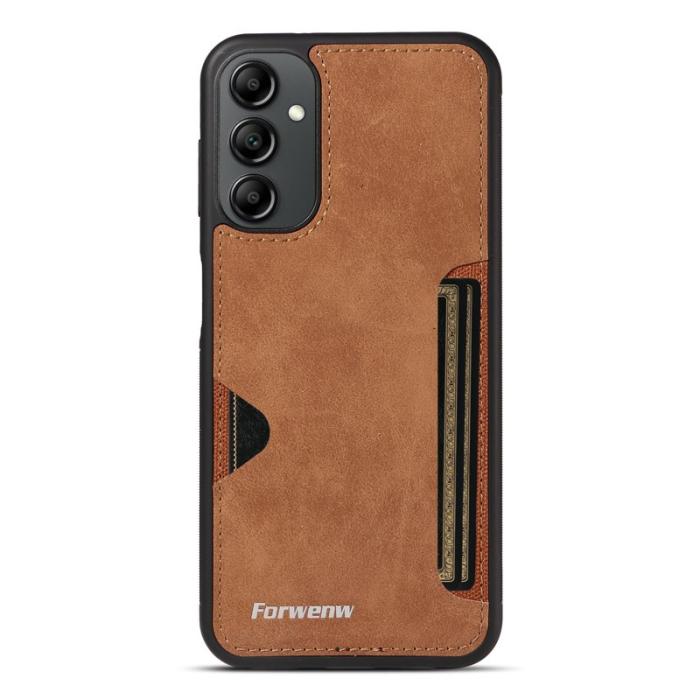 FORWENW - FORWENW F5 Samsung Galaxy S24+ Fodral Äkta läder - Brun