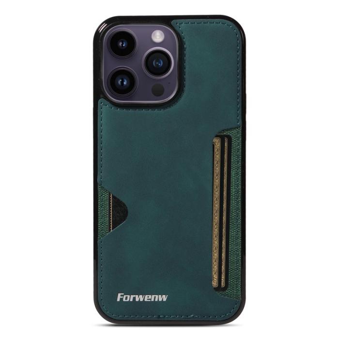 FORWENW - FORWENW F5 Series iPhone 15 Pro Fodral Äkta läder - Grön