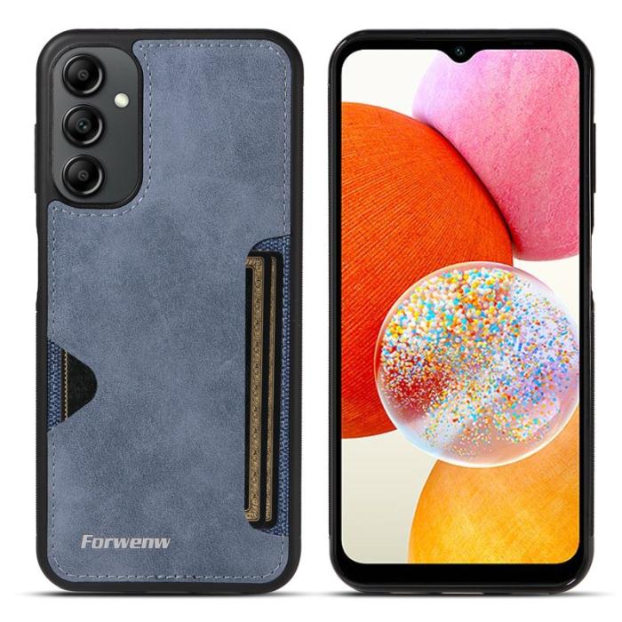 FORWENW - FORWENW F5 Series Samsung Galaxy A14 5G Fodral PU Läder - Blå
