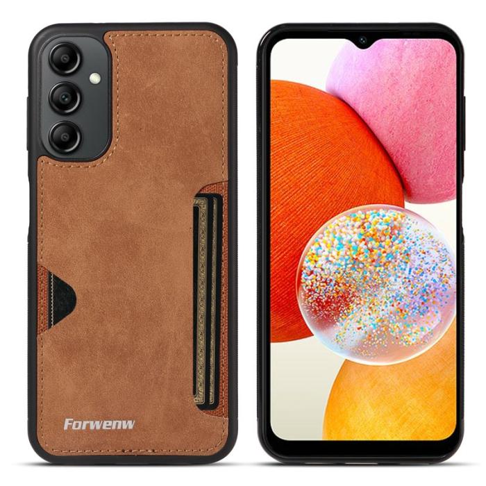 FORWENW - FORWENW F5 Series Samsung Galaxy A14 Fodral PU Läder - Brun