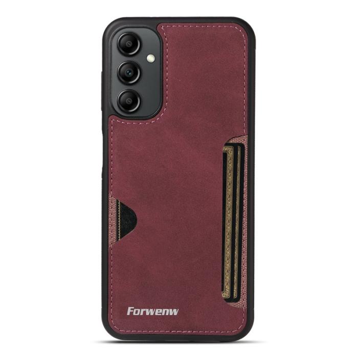 FORWENW - FORWENW F5 Series Samsung Galaxy A14 Fodral PU Läder - Vinröd