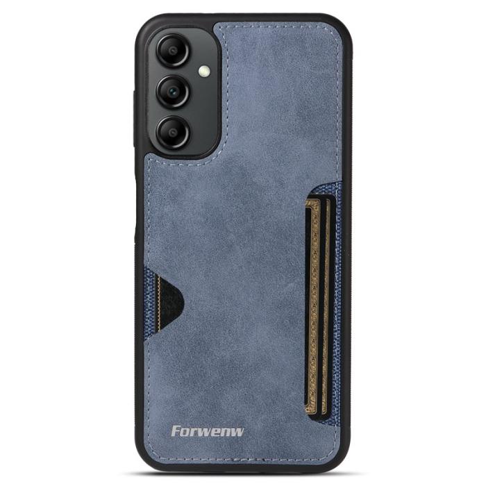 FORWENW - FORWENW F5 Series Samsung Galaxy A15 5G Fodral Äkta läder - Blå