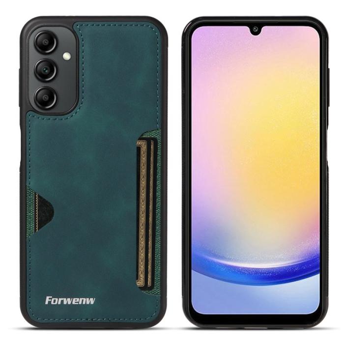 FORWENW - FORWENW F5 Series Samsung Galaxy A15 5G Fodral Äkta läder - Grön
