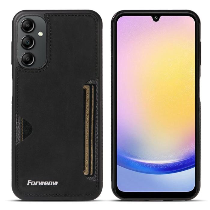FORWENW - FORWENW F5 Series Samsung Galaxy A15 5G Fodral Äkta läder - Svart