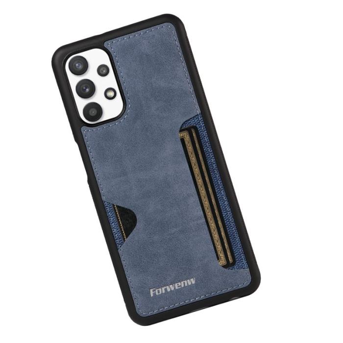 FORWENW - FORWENW F5 Series Samsung Galaxy A33 5G Fodral Äkta läder - Blå