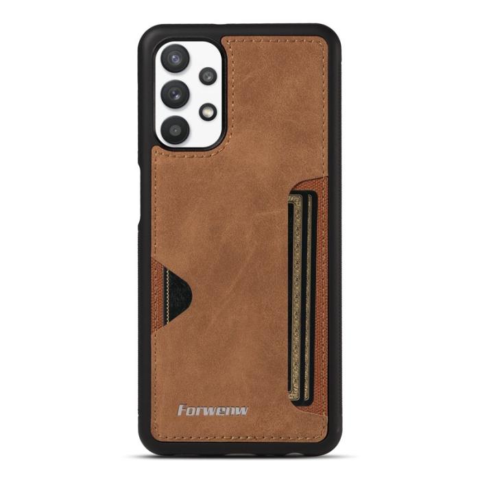 FORWENW - FORWENW F5 Series Samsung Galaxy A33 5G Fodral - Äkta läder - Brun