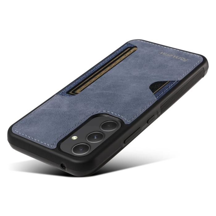 FORWENW - FORWENW F5 Series Samsung Galaxy A34 5G Fodral Äkta läder - Blå