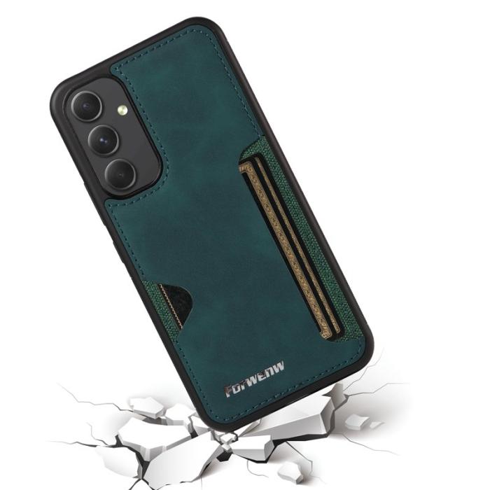 FORWENW - FORWENW F5 Series Samsung Galaxy A34 5G Fodral Äkta läder - Grön
