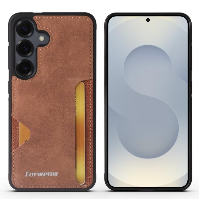 FORWENW - FORWENW F5 Series Samsung Galaxy A35 Fodral PU Läder - Brun