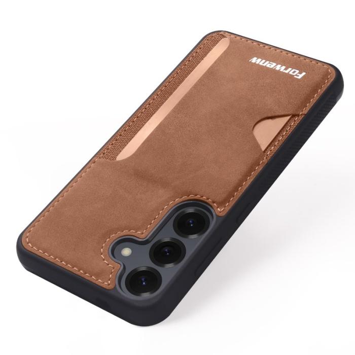FORWENW - FORWENW F5 Series Samsung Galaxy A35 Fodral PU Läder - Brun