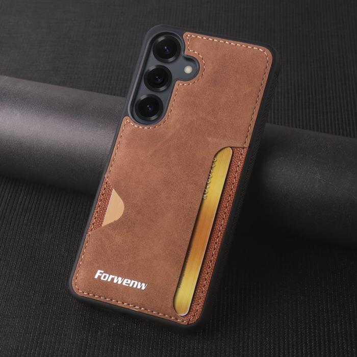 FORWENW - FORWENW F5 Series Samsung Galaxy A35 Fodral PU Läder - Brun