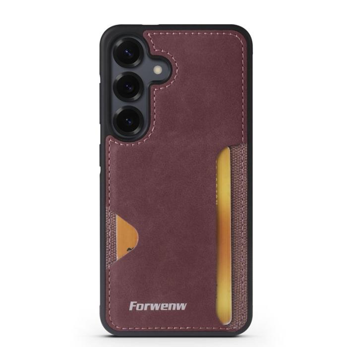 FORWENW - FORWENW F5 Series Samsung Galaxy A35 Fodral PU Läder - Vinröd