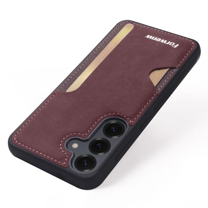 FORWENW - FORWENW F5 Series Samsung Galaxy A35 Fodral PU Läder - Vinröd