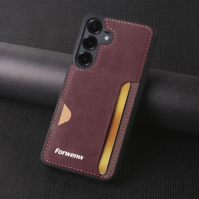 FORWENW - FORWENW F5 Series Samsung Galaxy A35 Fodral PU Läder - Vinröd