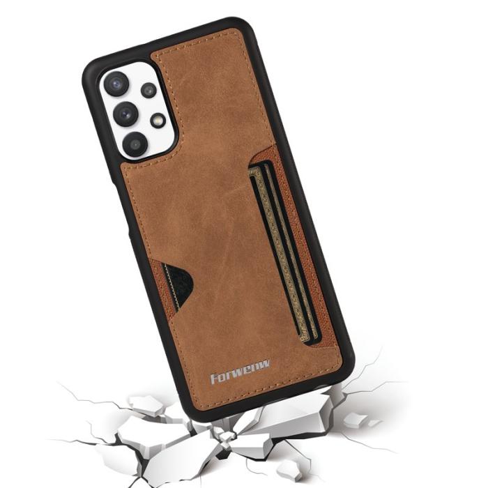 FORWENW - FORWENW F5 Series Samsung Galaxy A53 5G Fodral Äkta läder - Brun