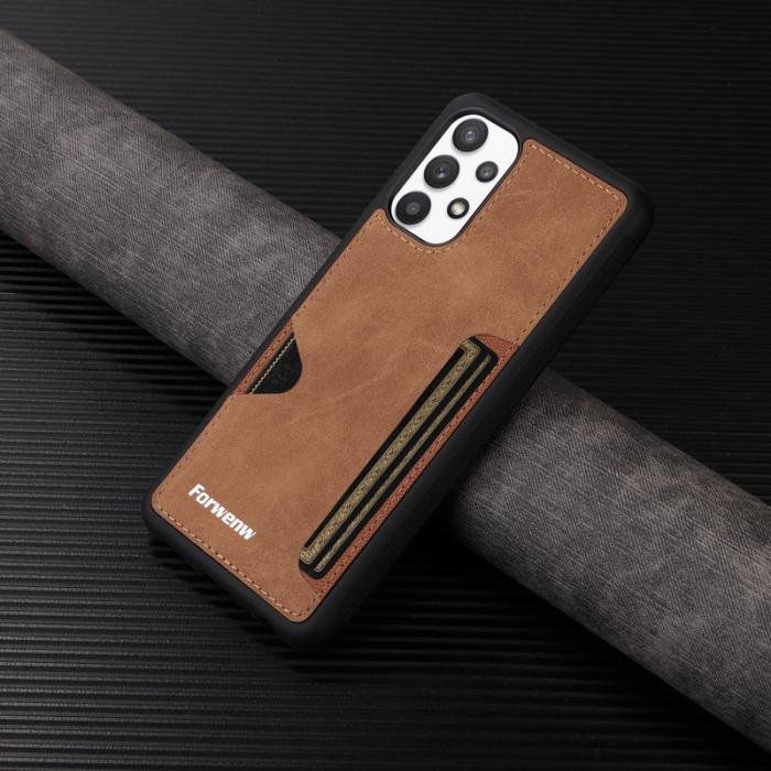FORWENW - FORWENW F5 Series Samsung Galaxy A53 5G Fodral Äkta läder - Brun