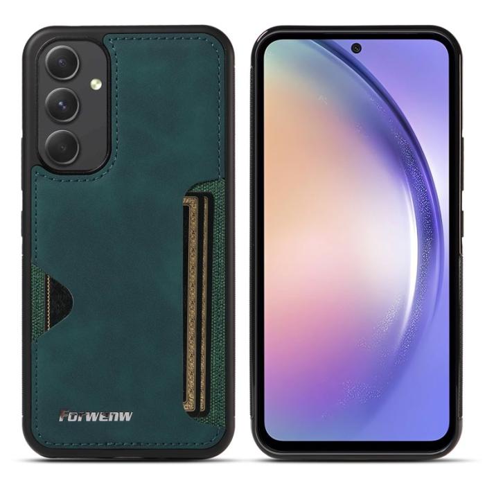 FORWENW - FORWENW F5 Series Samsung Galaxy A54 5G Fodral - Äkta läder - Grön