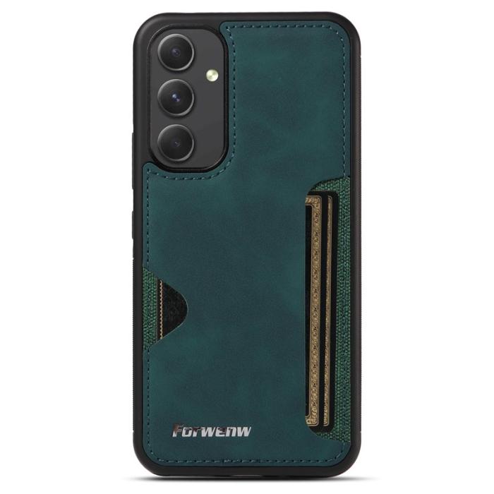FORWENW - FORWENW F5 Series Samsung Galaxy A55 Fodral Äkta läder - Grön