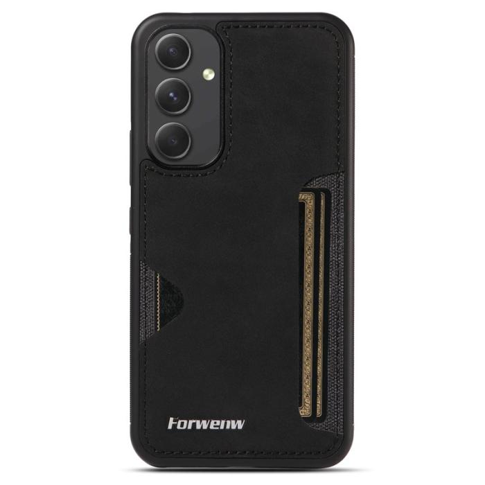 FORWENW - FORWENW F5 Series Samsung Galaxy A55 Fodral Äkta läder - Svart
