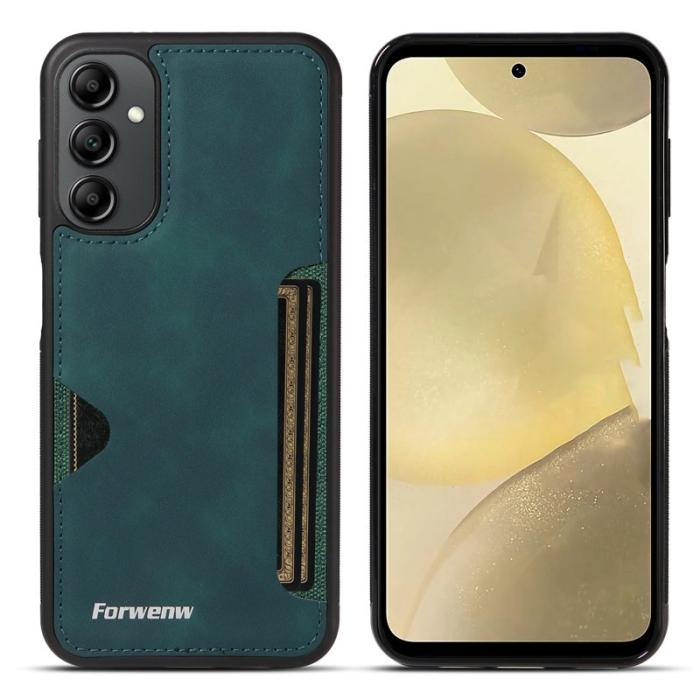 FORWENW - FORWENW F5 Series Samsung Galaxy S24 Fodral Äkta läder - Grön