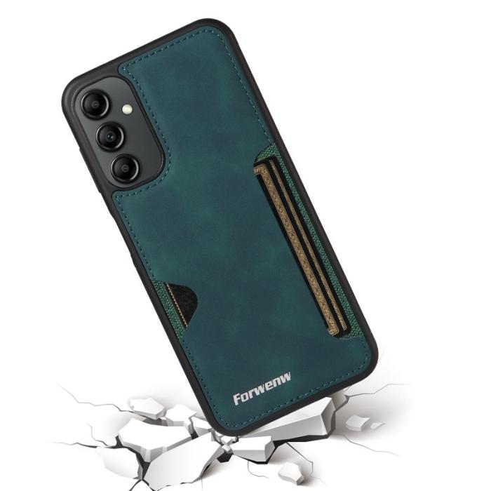 FORWENW - FORWENW F5 Series Samsung Galaxy S24 Fodral Äkta läder - Grön