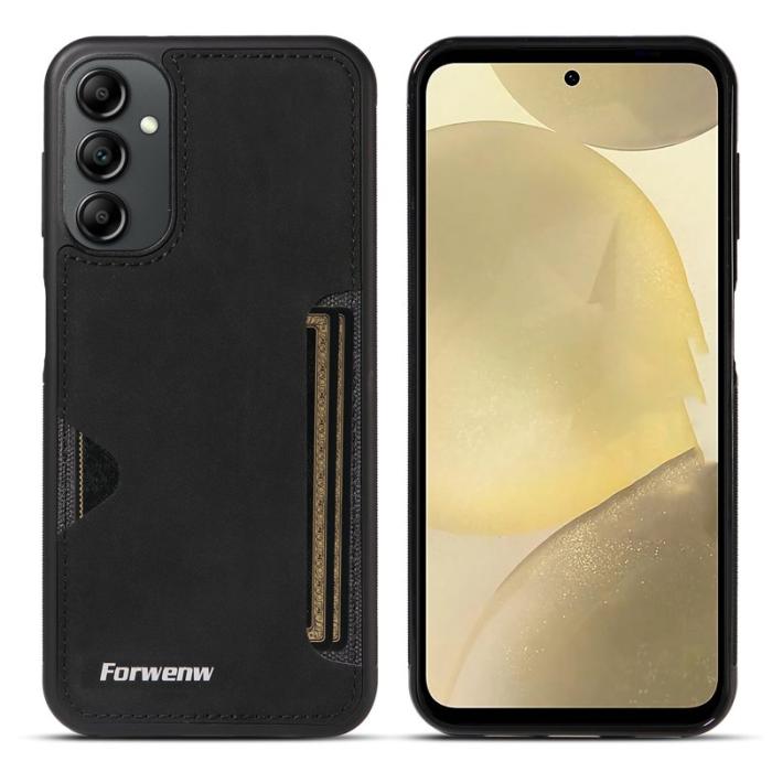 FORWENW - FORWENW F5 Series Samsung Galaxy S24 Fodral Äkta läder - Svart