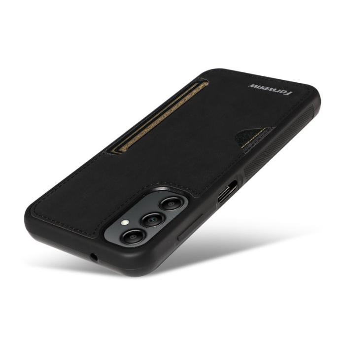 FORWENW - FORWENW F5 Series Samsung Galaxy S24 Fodral Äkta läder - Svart