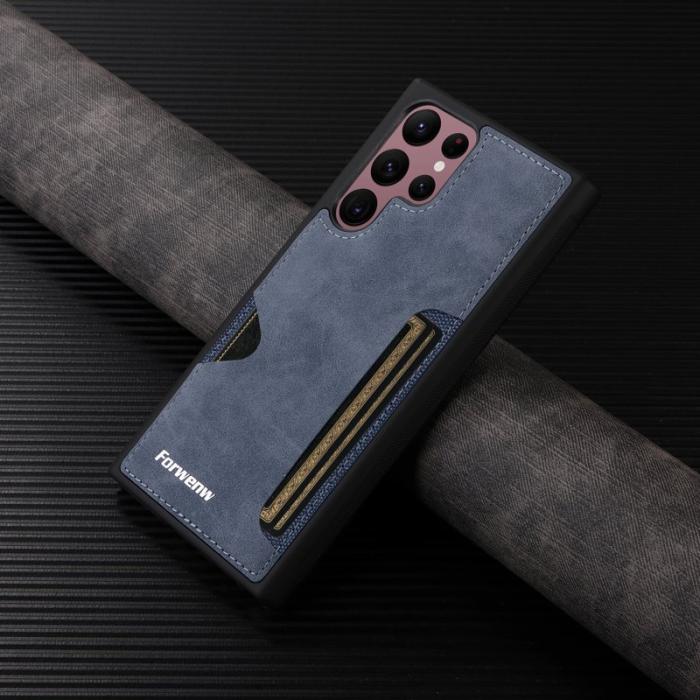 FORWENW - FORWENW F5 Series Samsung Galaxy S24 Ultra Fodral PU Läder - Blå