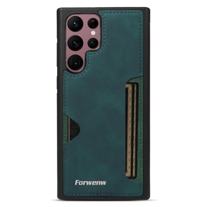 FORWENW - FORWENW F5 Series Samsung Galaxy S24 Ultra Fodral PU Läder - Grön
