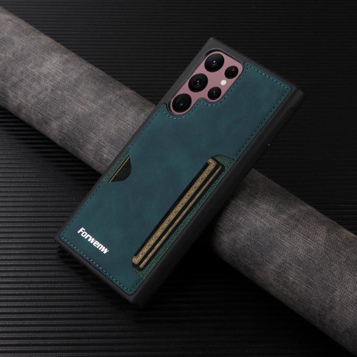FORWENW - FORWENW F5 Series Samsung Galaxy S24 Ultra Fodral PU Läder - Grön