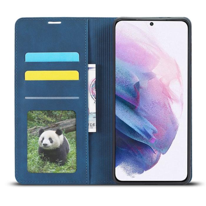 FORWENW - FORWENW Fantasy Series Fodral för Samsung Galaxy S21 FE - Äkta läder - Blå