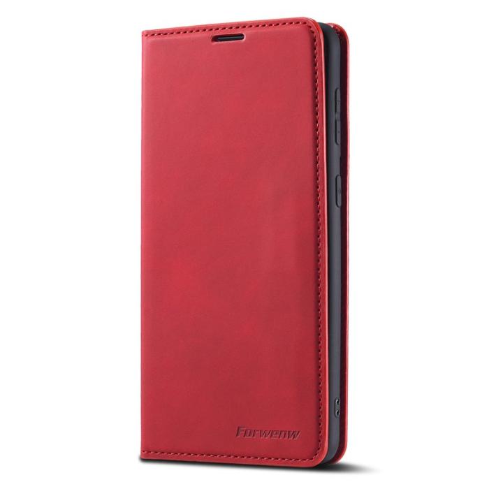 FORWENW - FORWENW Fantasy Series Fodral för Samsung Galaxy S21 FE - Äkta läder - Röd