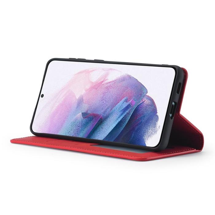 FORWENW - FORWENW Fantasy Series Fodral för Samsung Galaxy S21 FE - Äkta läder - Röd