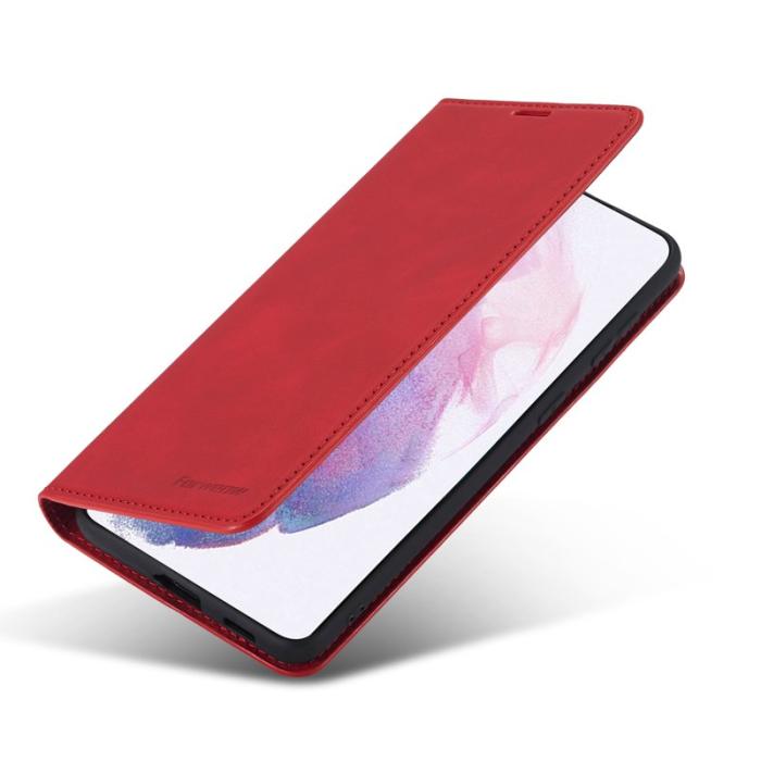 FORWENW - FORWENW Fantasy Series Fodral för Samsung Galaxy S21 FE - Äkta läder - Röd