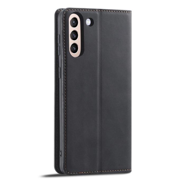 FORWENW - FORWENW Fantasy Series Fodral för Samsung Galaxy S21 FE - Äkta läder - Svart