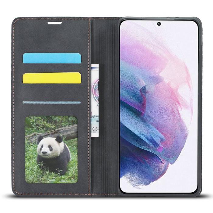 FORWENW - FORWENW Fantasy Series Fodral för Samsung Galaxy S21 FE - Äkta läder - Svart