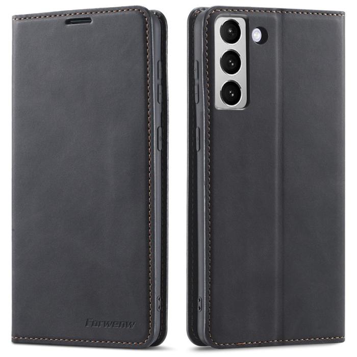 FORWENW - FORWENW Fantasy Series Fodral i PU-läder - Svart - Samsung Galaxy S22+ 5G