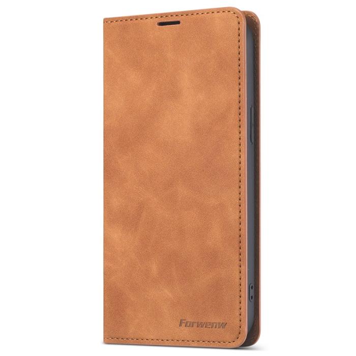 FORWENW - FORWENW Fantasy Series iPhone 13 Skal Äkta läder - Brun