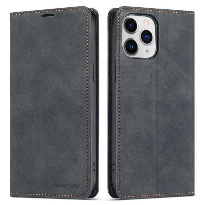 FORWENW - FORWENW Fantasy Series iPhone 13 Skal Äkta läder - Svart