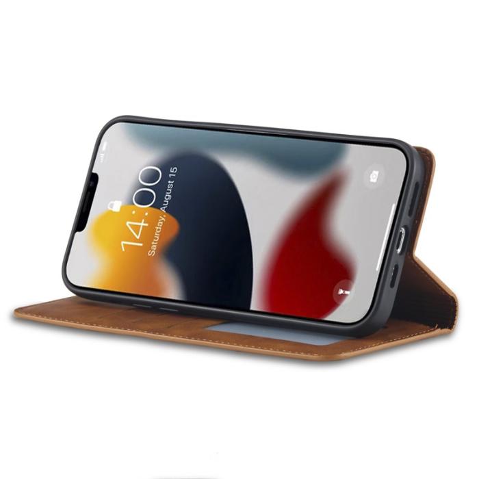 FORWENW - FORWENW Fantasy Series iPhone 15 Fodral Äkta läder - Brun