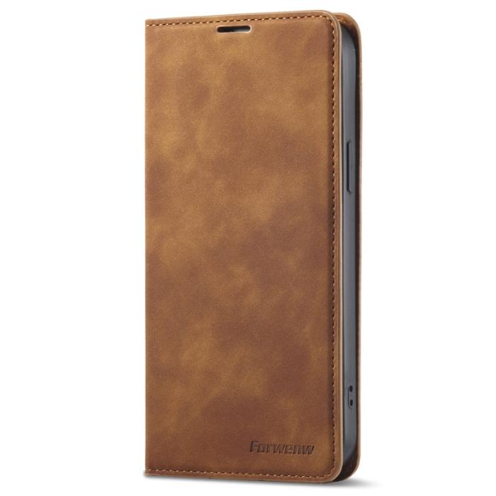 FORWENW - FORWENW Fantasy Series iPhone 15 Fodral Äkta läder - Brun
