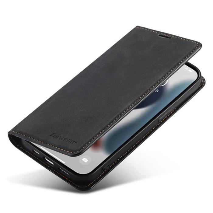 FORWENW - FORWENW Fantasy Series iPhone 15 Pro Fodral Äkta läder - Svart