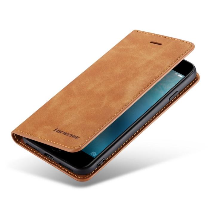 FORWENW - FORWENW Fantasy Series iPhone 7/8/SE Fodral Äkta läder - Brun