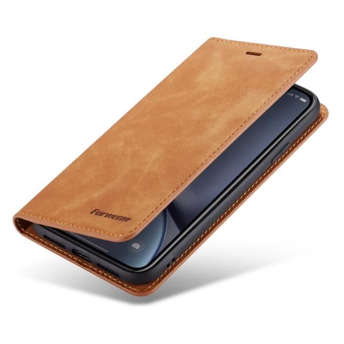 FORWENW - FORWENW Fantasy Series iPhone XR Fodral Äkta läder - Brun