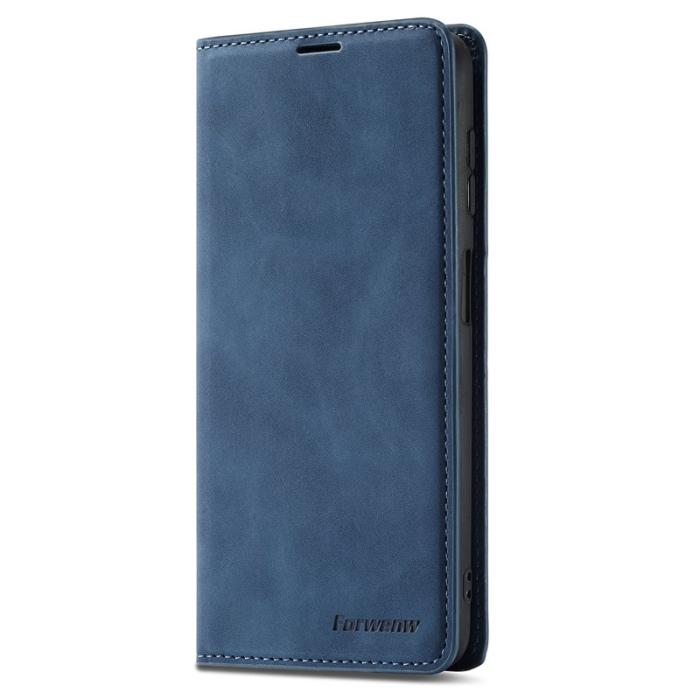 FORWENW - FORWENW Fantasy Series Samsung Galaxy A34 Fodral - Äkta läder - Blå
