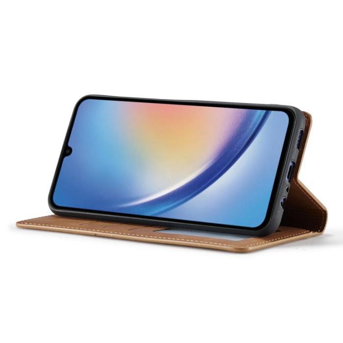 FORWENW - FORWENW Fantasy Series Samsung Galaxy A34 Fodral Äkta läder - Brun