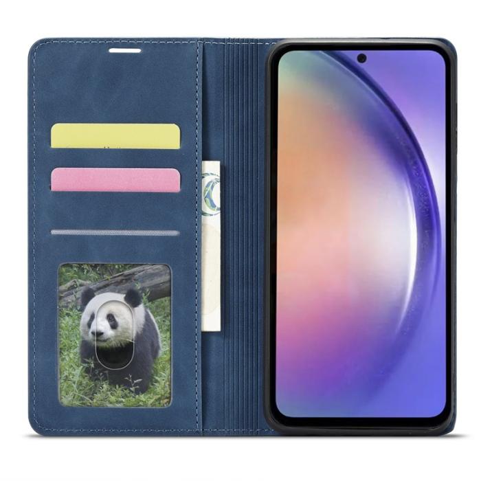 FORWENW - FORWENW Fantasy Series Samsung Galaxy A54 Fodral Äkta läder - Blå