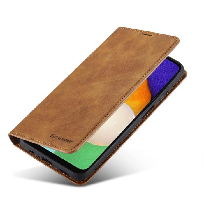 FORWENW - FORWENW Fantasy Series Samsung Galaxy A54 Fodral Äkta läder - Brun